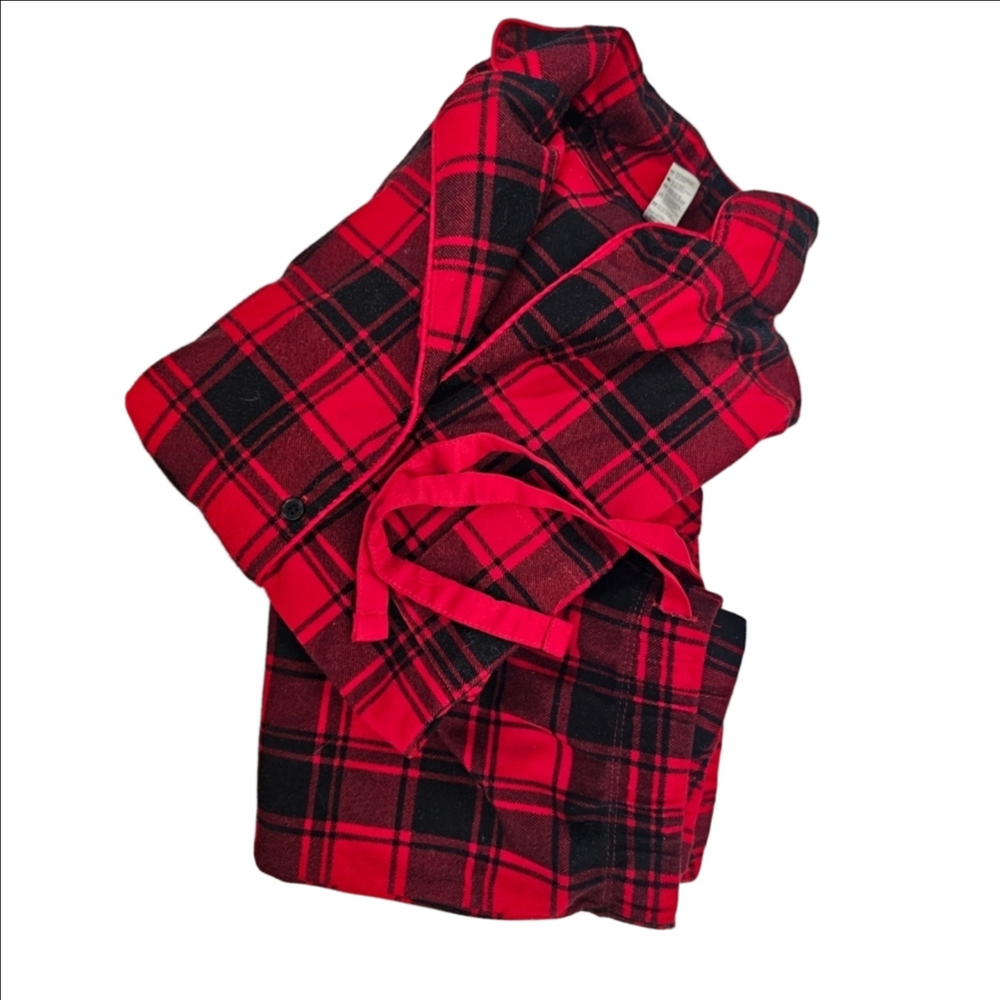 Plaid Long Sleeve Button-Down Sleep Set